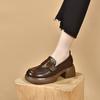 Platform Shoes Women's 2025 Autumn Round Head Waterproof Table Muffin Heel One-pedal Loafers Small Leather Shoes Single Shoes for Entities