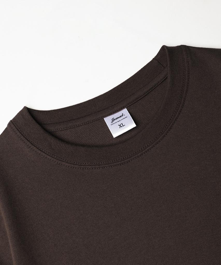 JEMUT Boy Crop Short Sleeve T-Shirt Dark Brown Kjst2619