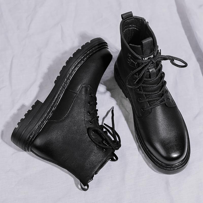 Роскошные мужские кожаные ботинки ручной работы Тренд 2024 Ботинки на толстой подошве — фото 4