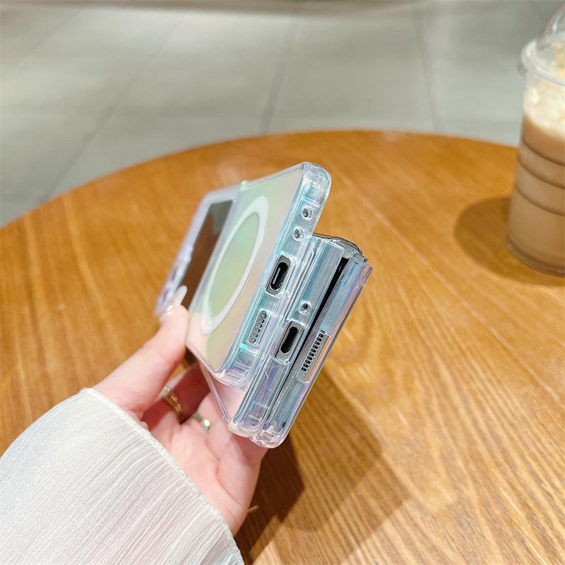 Samsung Galaxy Z Flip7 Gradient Magnetic Transparent Anti-Fall Folding Case
