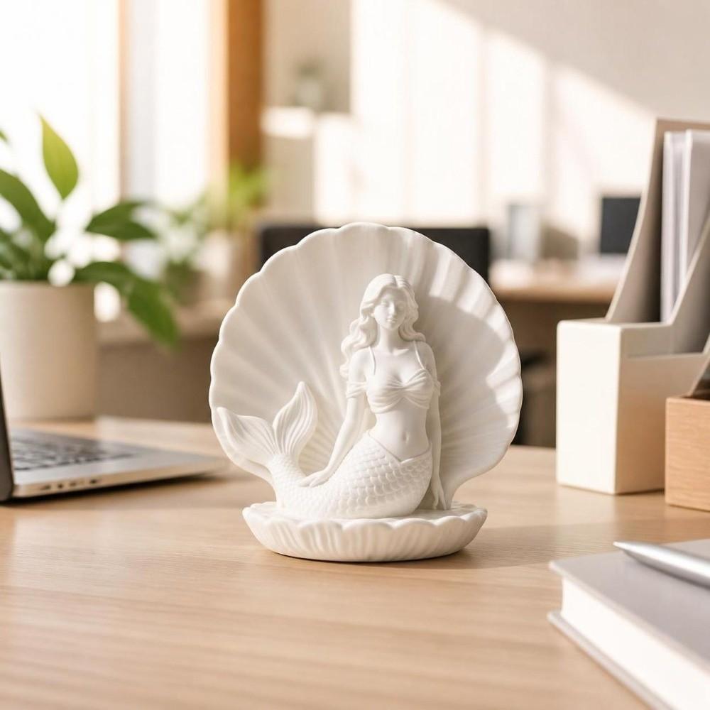 Leichter Luxus Meerjungfrau in Muschel Statue 3D Gedruckt Schreibtisch Dekoration Meerjungfrau Figur Geschenk