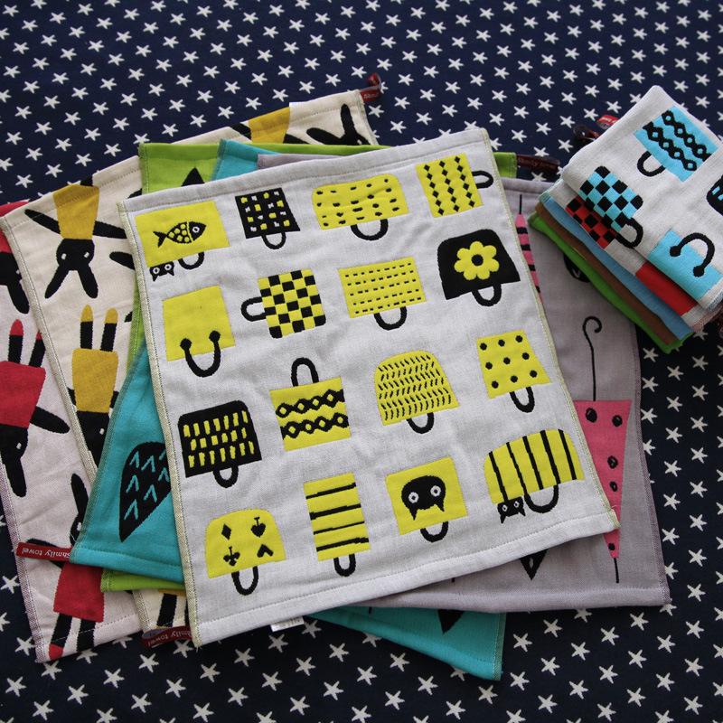 Toalha/Babeiro de Gaze de Algodão de 3 Camadas: Pequeno para Bebê, Babador de Saliva, Toalha de Mão para Jardim de Infância 26x26cm