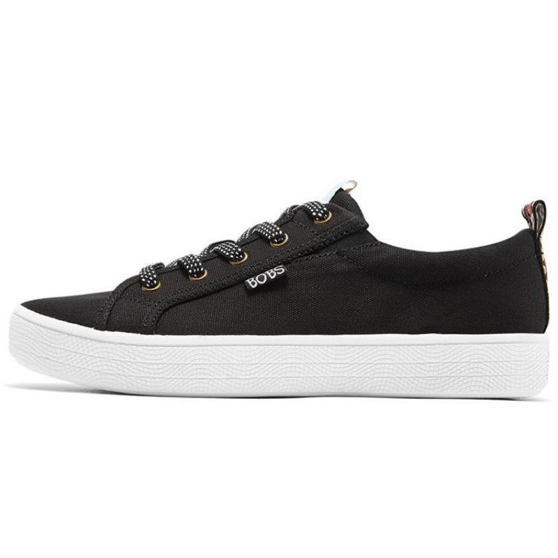 Skechers Bobs B Extra Cute Women Wear Resistant Low Top Skate Shoes Black White 113323-BLK 36.5
