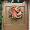Fall Wreath for Front Door 16 Inch Artificial Floral Wreath with Peony Dahlia Leaves