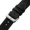 ZULUDIVER Mayday Regatta Sailcloth Watch Waterproof Rubber Diver Watch Band with Spring Bars and Brushed Buckle Black with Beige Sand Strap,
