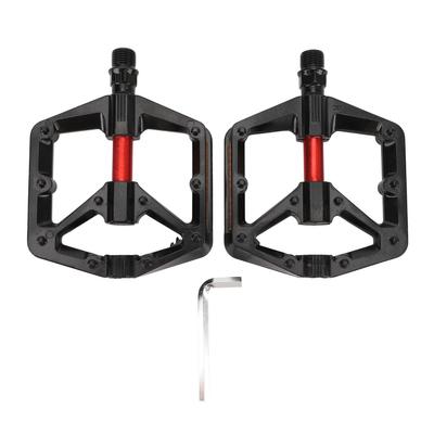 Road Bike Pedals Aluminum Alloy Mountain Bike Pedal with Reflector DU Bearing Anti Skid Cycling