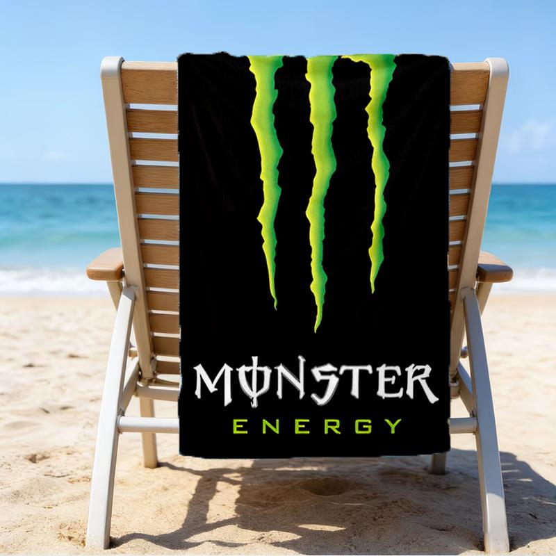 Leistungsstarkes Energy-Drink-Logo Mikrofaser-Strandtuch, Leicht und Schnelltrocknend, für Sommerreisen, Strand-Essentials, Schwimmbad Outdoor
