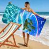 Tropical Island Rainbow with Seagulls Beach towel quick-drying for travel outdoor sports jogging beach and swimming