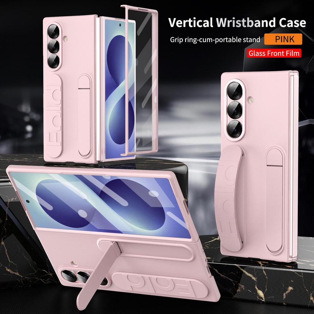 Funda para Samsung Z Fold 7: Soporte FOLD6, Correa de muñeca, Película anticaídas, Protección integrada