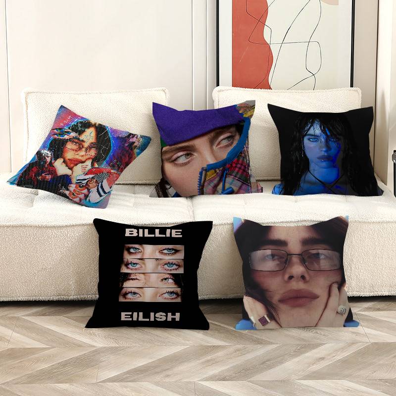 Hot Singer B-Billie E-Eilish Maple Design Cushion Cover Happy Autumn Harvest decor Holiday Decorati Pillow Cover