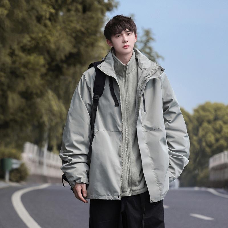 Jacket Men's 3-in-1 2024 New Spring and Autumn Outdoor Mountaineering Suit Windproof Jacket