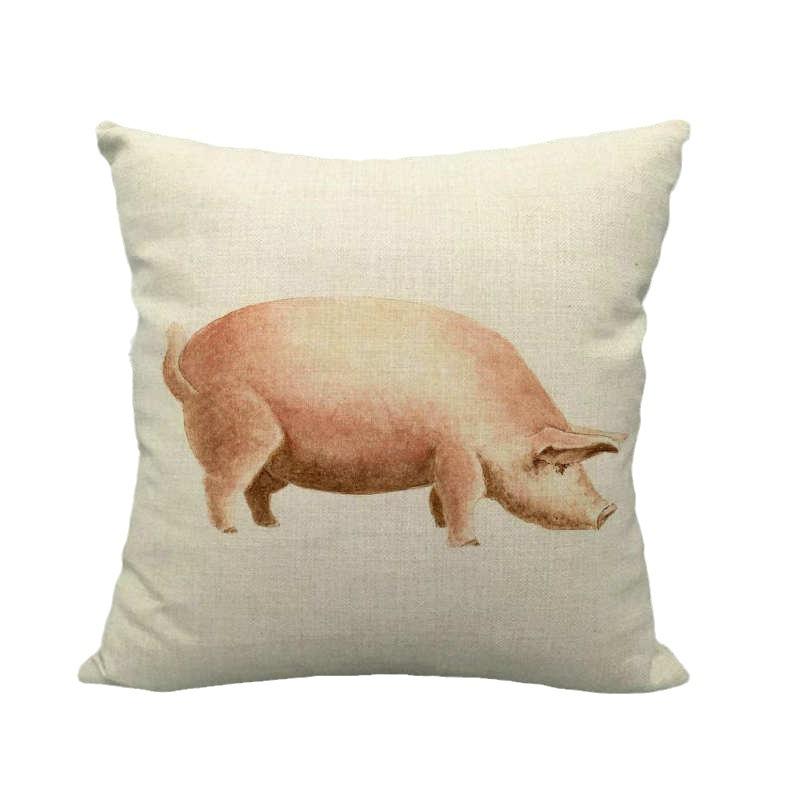 Animal Color Oil Painting Patterns Digital Printing Short Plush Pillow Covers For Car Sofa Office Cushion Cover Home Goods