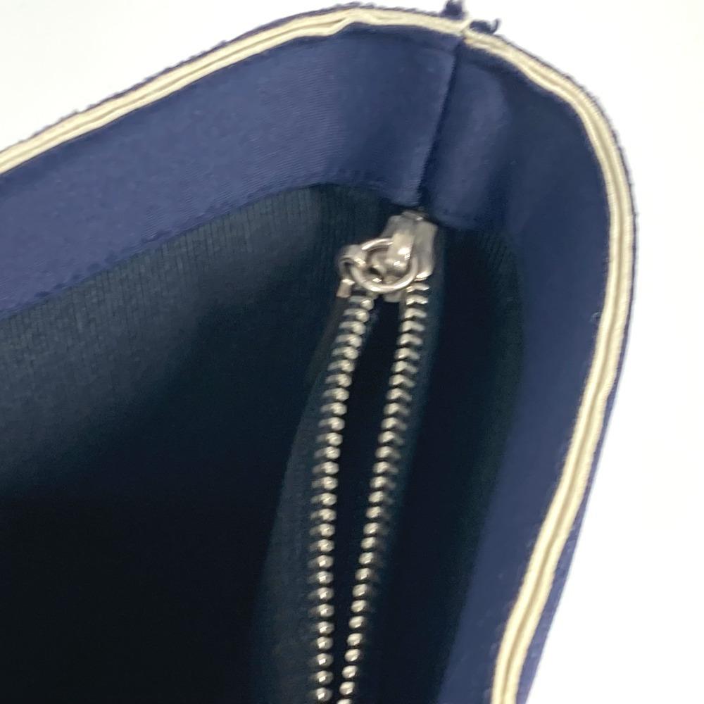 CHANEL Metal handle Bag Tote Bag Hand Bag polyamide Navy