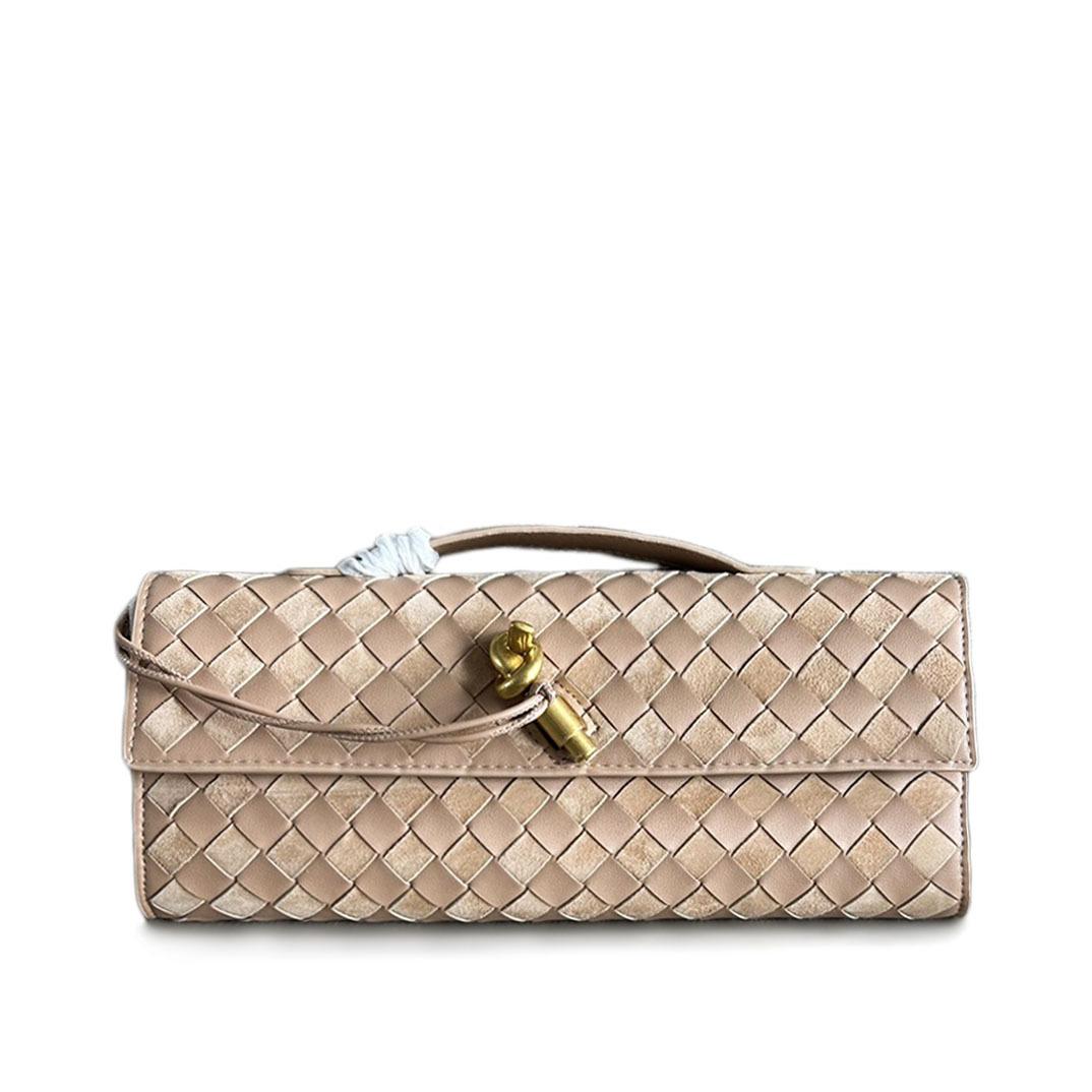 

Новая женская сумка из плетеной кашемировой кожи коровьей кожи с замком Color Match Lock, банкетная сумка на одно плечо с диагональным плетением 31x4x13cmwith shoulder straps