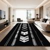 Black White Stripe Carpet Living Room Modern Style Decoration Sofa Side Non-slip Floor Mat Soft Washable Bedroom Cloakroom Rugs