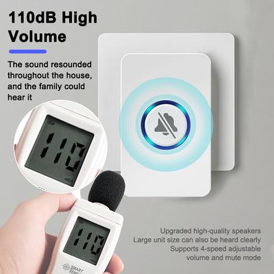 Pagyvenusių žmonių priežiūros skambučio skambutis Nėštumo priežiūros skambučio skambutis 110 dB 4 garsumo lygiai 60+ skambėjimo tonas vienas didelis mygtukas