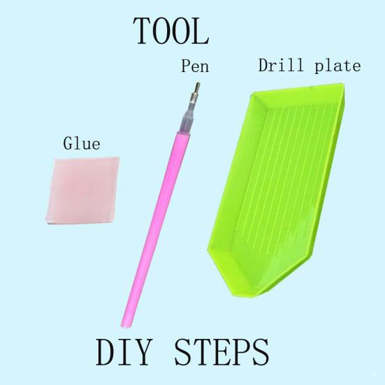 1 Set DIY Diamond Painting Mirror Exquisite Elegant Bright Colored Foldable Mini Makeup