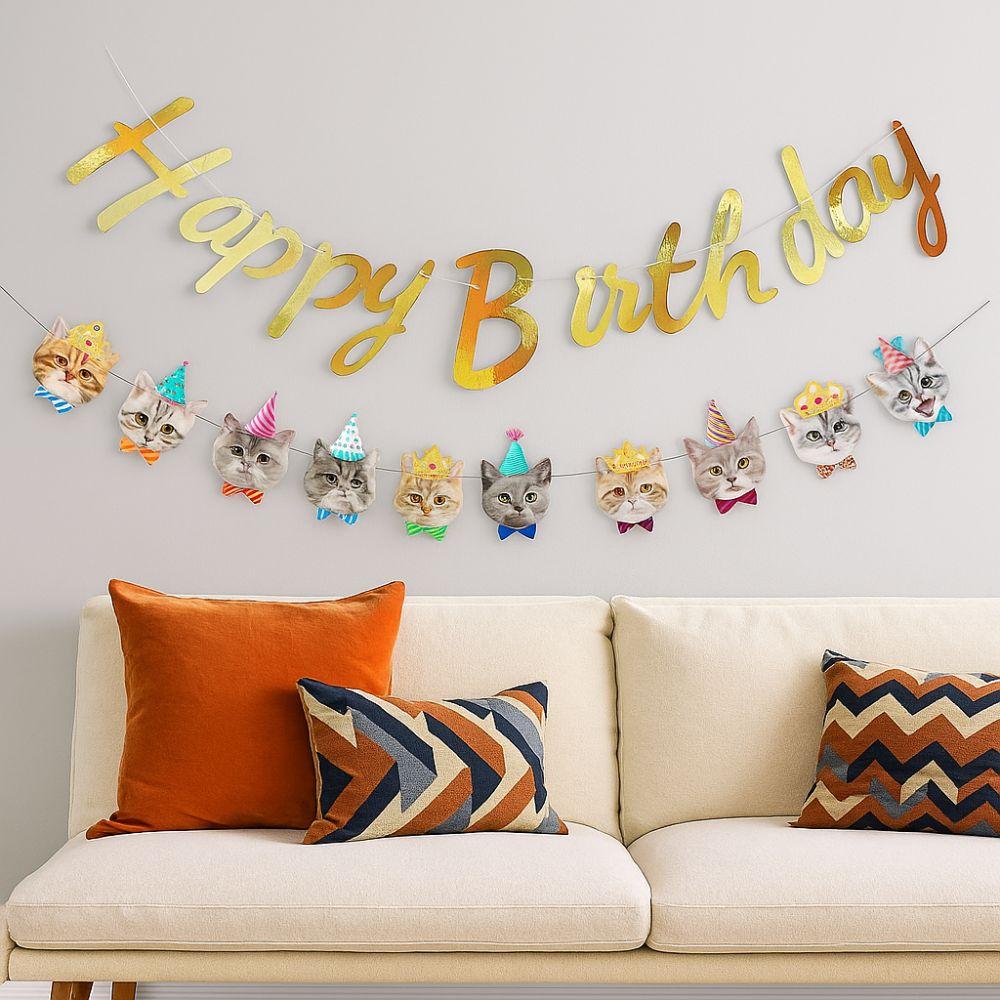 Cartoon Pattern Pet Theme Banner Cute Animal Animal Birthday Banner  Birthday Party Decoration