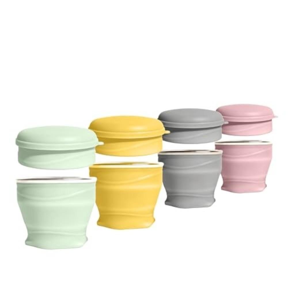180ml Collapsible Travel Cup with Lid Stainless Steel Rim Mini Silicone Cup with Strap Lightweight Folding Water Cup Outdoor Use