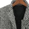 Coat Plaid Single Button Woolen Plaid Coat with Pocket for Daily Life