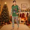 Christmas-print long-sleeve and long-pant matching family loungewear set