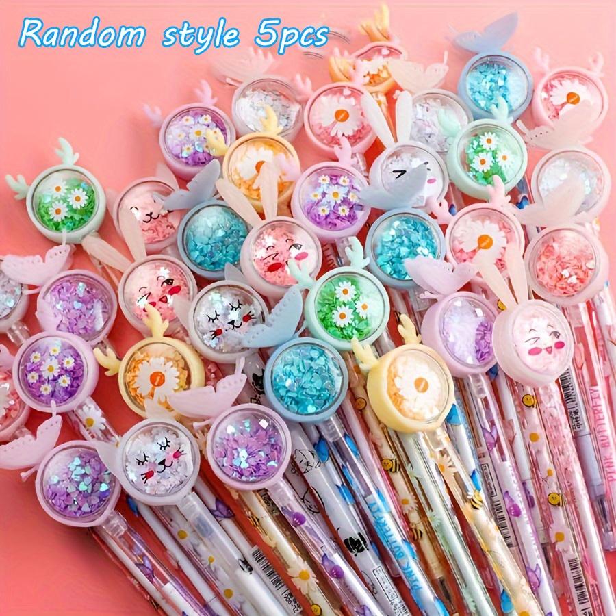 

5/10/50pcs Sparkling Butterfly & Flower Gel Pens - Assorted Colors, Pastel Design with Glittery Butterflies & Flowers, Perfect for Valentine S Day Random style 50Pcs