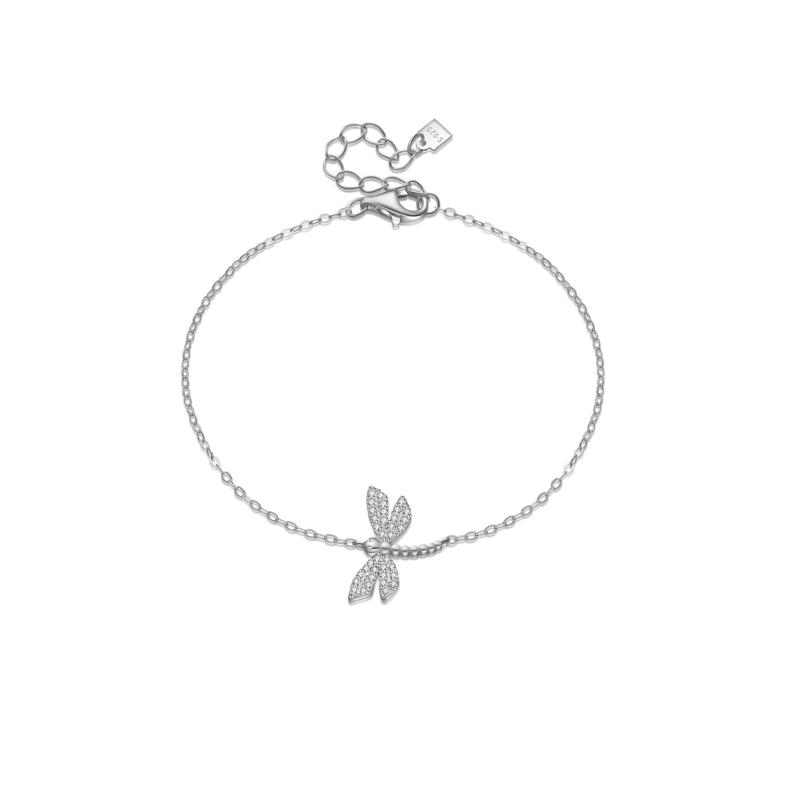 DPLAOPA 925 Silver Gold Split Plating Dragonfly Bee Butterfly Chain Bracelet Zircon Women Animal Fashion Fine Jewelry
