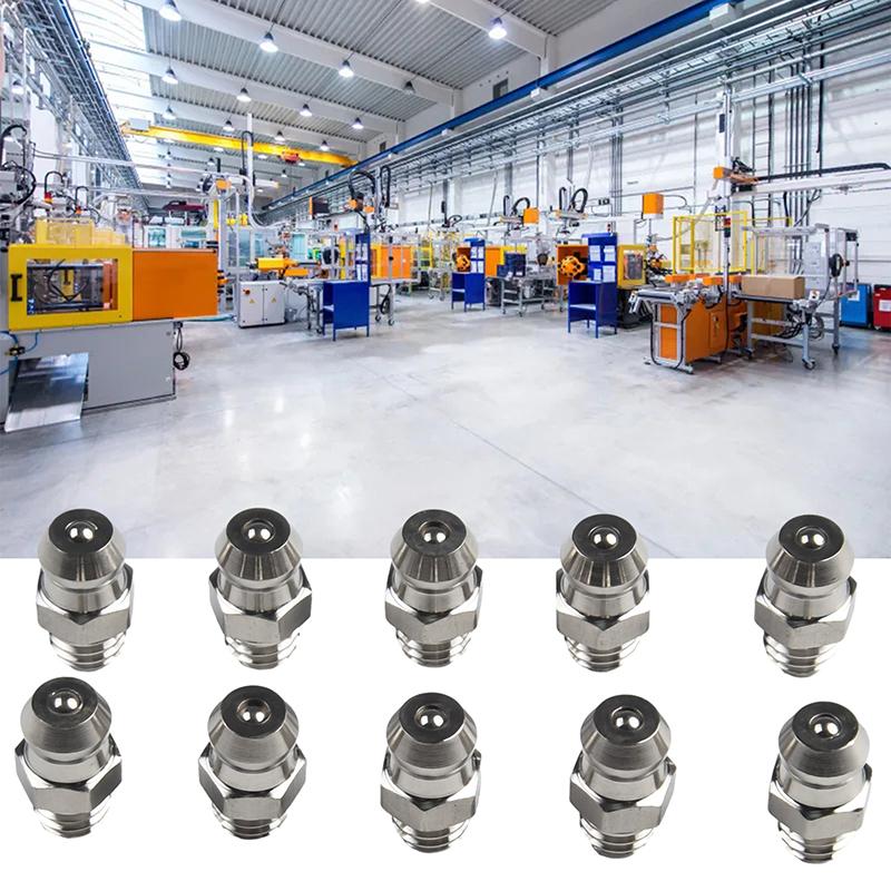 10Pcs 201 Stainless Steel M6 Thread Straight Hydraulic Grease Fitting Grease Nozzle Connection Grease Nipples For Bearing