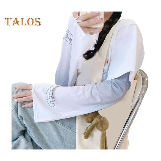 

Нарукавники с защитой от ультрафиолета для женщин, охлаждающие нарукавники из ледяного шелка, солнцезащитный чехол для рук для езды на велосипеде и бега на открытом воздухе серый белый