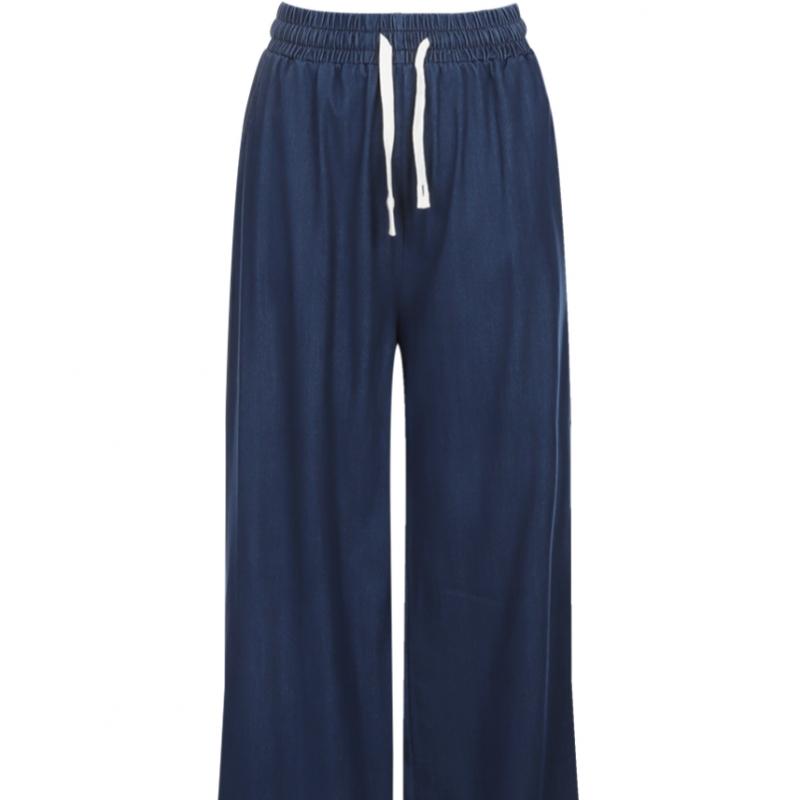 Shop Women Denim Wide Pants Stretch Waistband Pink Pic Wpt 21251
