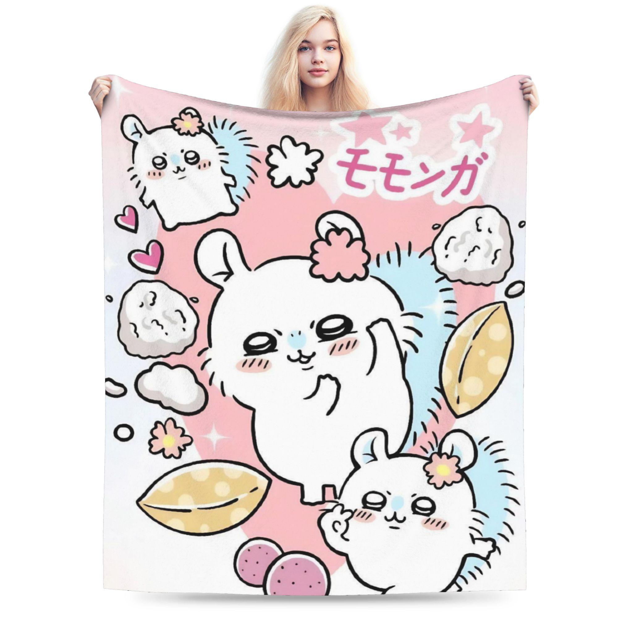 

Chiikawa Catoon Flannel Blankets Lovely Funny Throw Blankets for Bed Sofa Couch 125*100cm Bedspread 200x150cm 80x60in