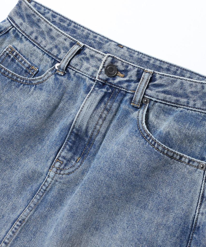 UCLA Women'S Basic Brushed Denim Long Skirt [Md-Indigo](Uc6Ds50)