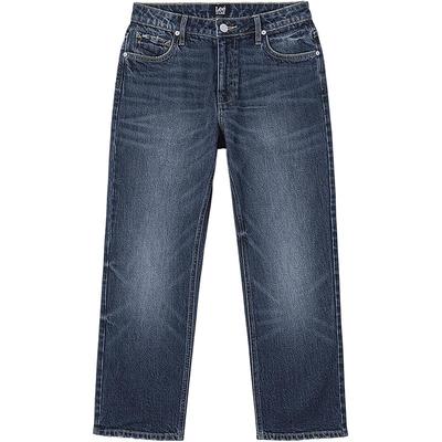 Women's Retro Dark Blue Straight 5-Pocket Jeans