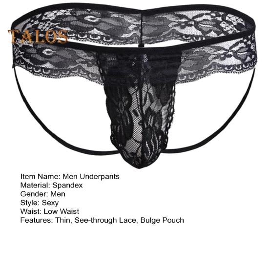Erkek Külotları Hollow Out Dantel İnce Düşük Bel Jockstraps Kese Erkek Külotu Eşcinsel Erkekler Gece Kulübü Performansı Yatak Odası Balayı Düğün için Erkek Külotu