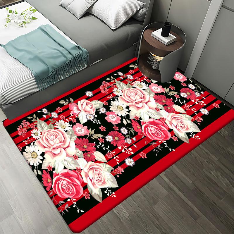 

Красочный цветочный ковер, ковер для спальни, прихожей, романтический цветочный коврик для гостиной, коврик для комнаты для девочек 100x150cm
