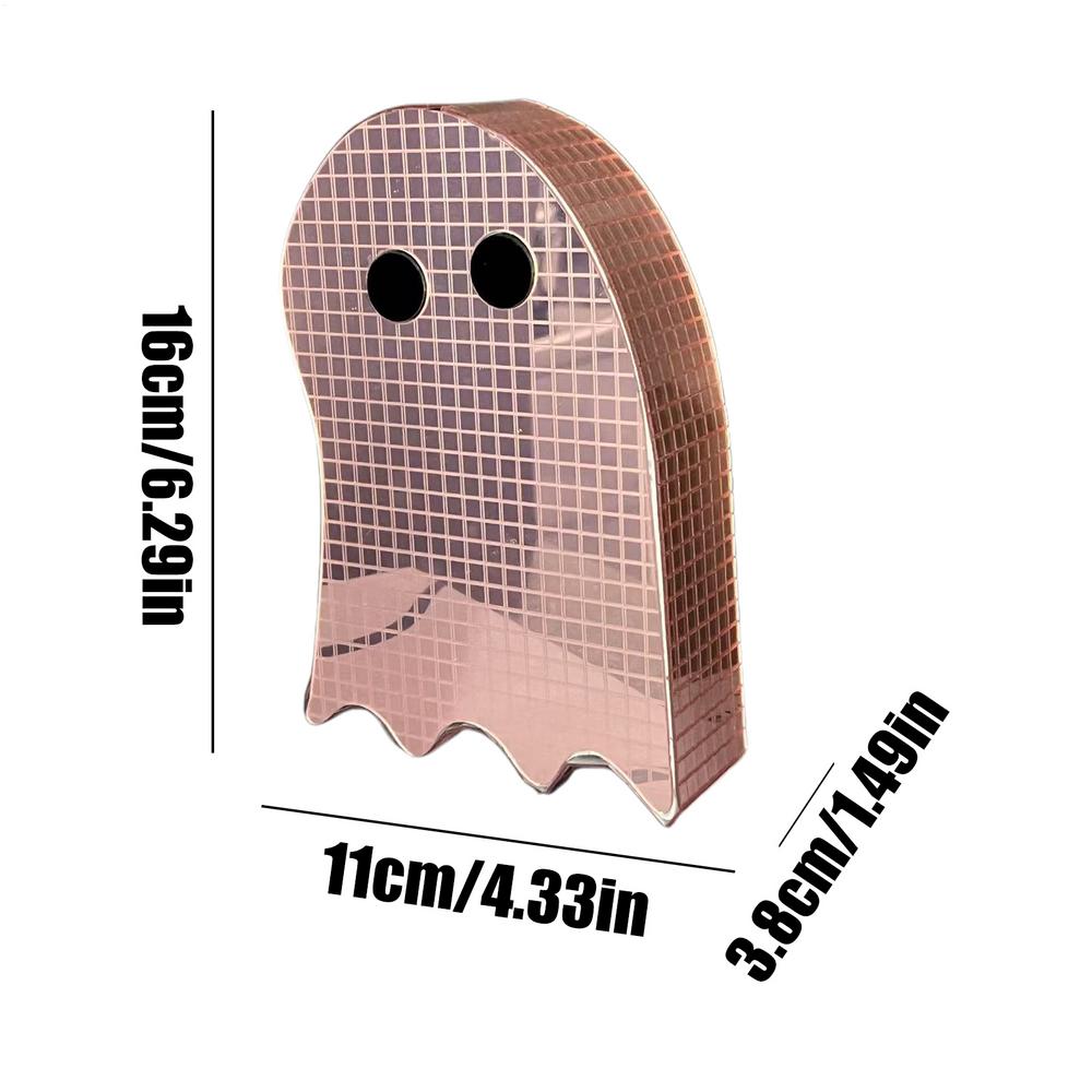 Halloween Ghost Decorations Halloween Acrylic Mirror Disco Ghost Decor Reflective Figurines For Holiday Indoor Kitchen Bar