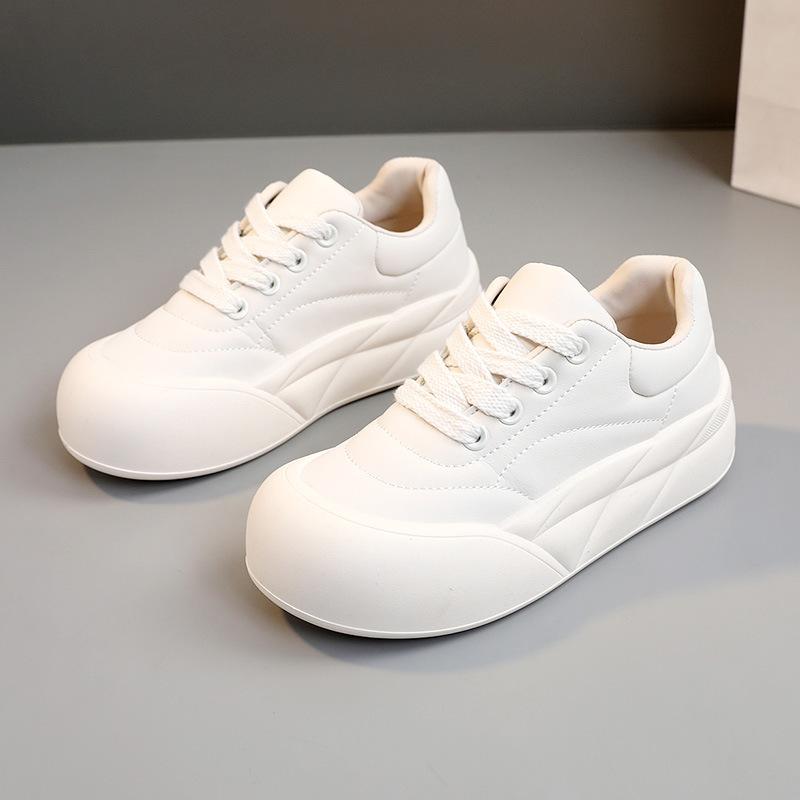 Br993 New  Spring and Summer Thick Sole Increased Casual Women's Shoes Korean Style Students' Skateboard Shoes round Head Breathable Street Shooting