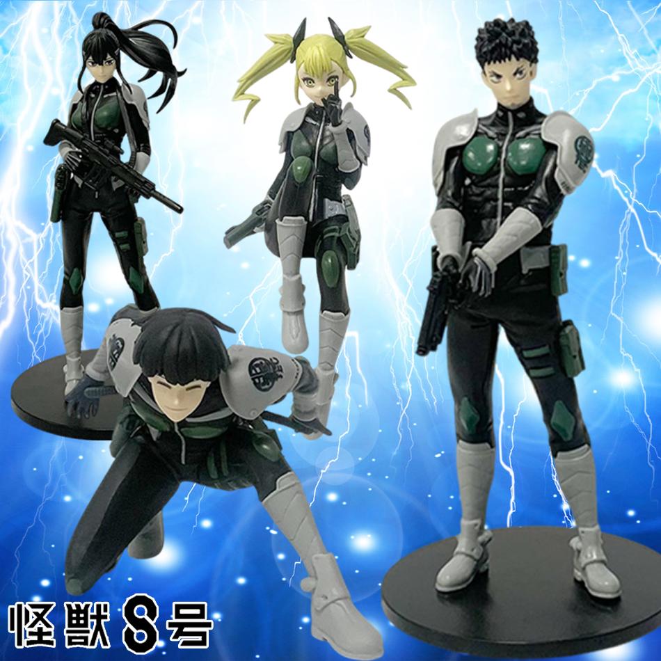 1-4pcs Anime Figurine Kaiju No. 8 Soshiro Hoshina Kikoru Shinomiya Action Model Pvc Toy Collection Desktop Accessories Gift