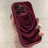 Wine red rose phone case suitable for iPhone 17 16 15 14 13 12 11 Pro/Max/Plus anti drop and shockproof back cover