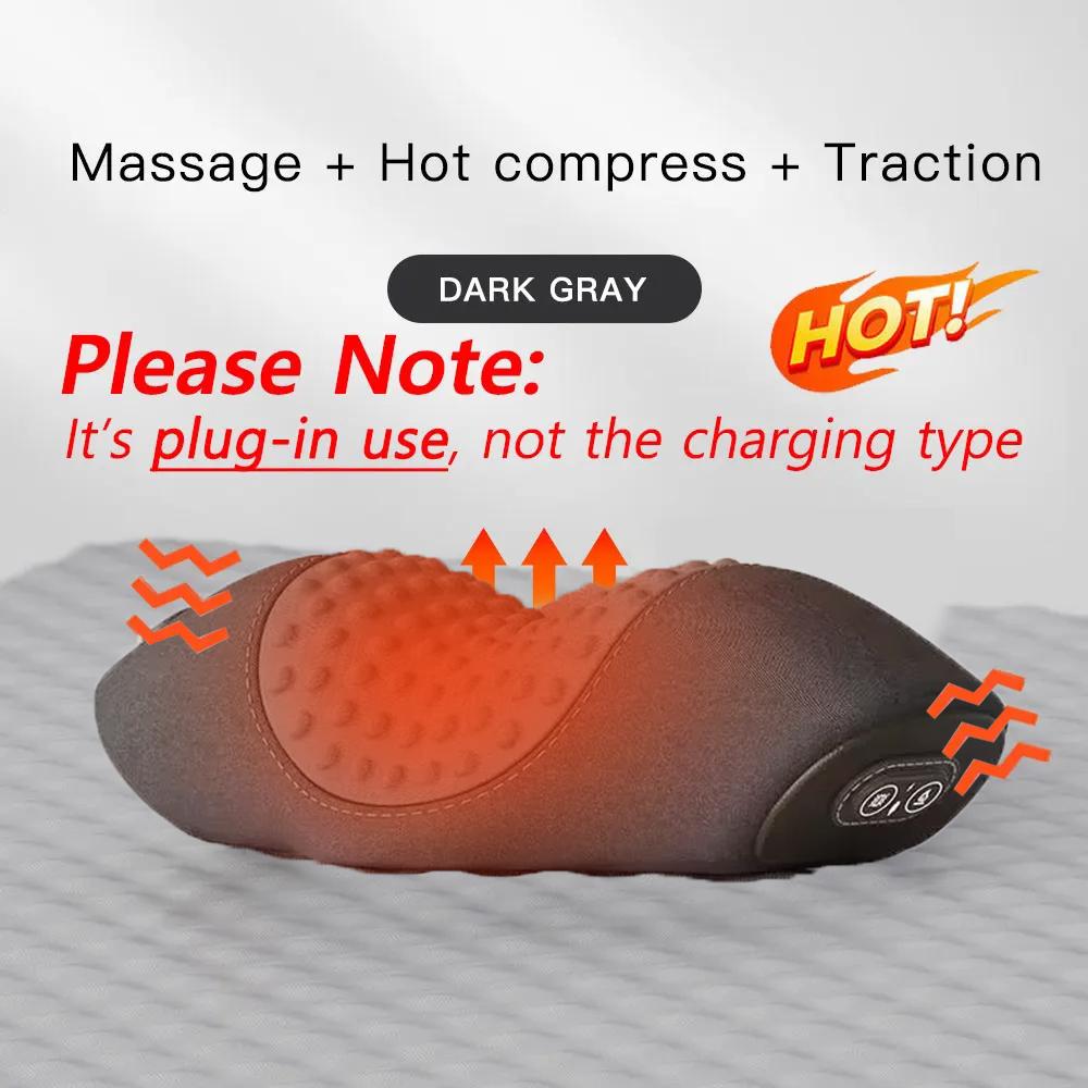 Electric Neck Massage Pillow Heating and Vibration Neck Massager Back Cervical Traction Relax Sleeping Memory Foam Spine Support