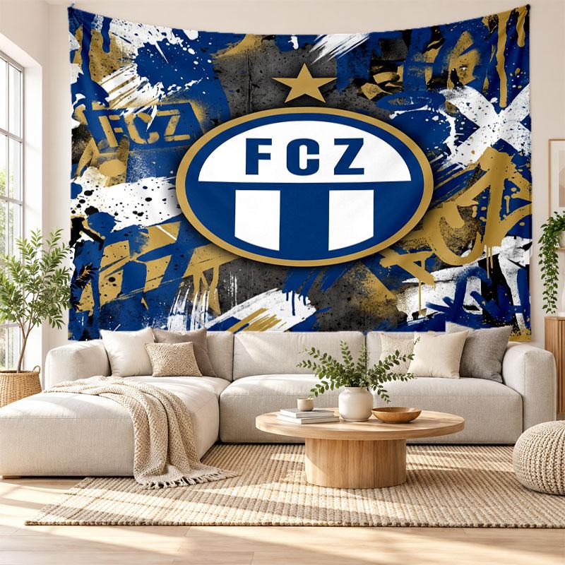 FC Zürich Wall Tapestry, Soft Fabric Wall Hanging, Decorative Backdrop For Bedroom Home Wall Art