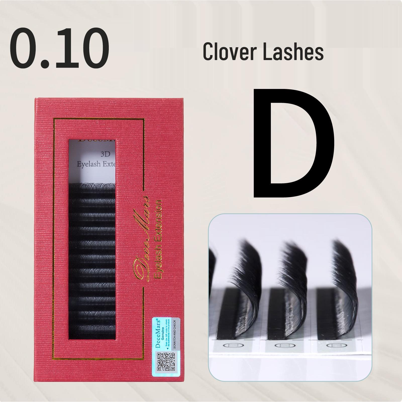 

DeceMars Clover Grafted False Eyelashes - Natural, Dense, Soft, Beginner-Friendly Mother s Lashes. Black D Curl 0.10