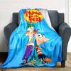 1pc Phineas and Ferb1 Blanket, Gift, for Men and Women, Soft Blanket, Good for Sofa Bed Couch Travel, Lightweight Flannel Blanket