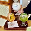 Korean Style Cute Puppy Glass Goblet: Dessert, Wine, Juice, Sparkling Water Cup