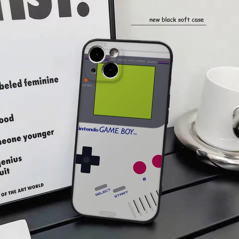 

game boy для iPhone 15 16 14 Plus 13 12 11 17 Pro Max 17 Air Черный Мягкий Чехол для Телефона iphone 17