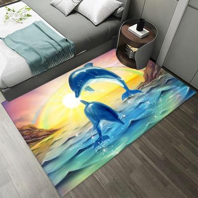 Covor mare Balene și Delfini 3D Covor dormitor Alfombra Covoare pentru copii pentru acasă podea moale Tapete Covor salon mare
