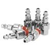 6 BUC Fitinguri Furtun Aer 1/4 Inch NPT Cuplă Aer Pivotantă 360 Grade Conectare Rapidă Oțel Inoxidabil