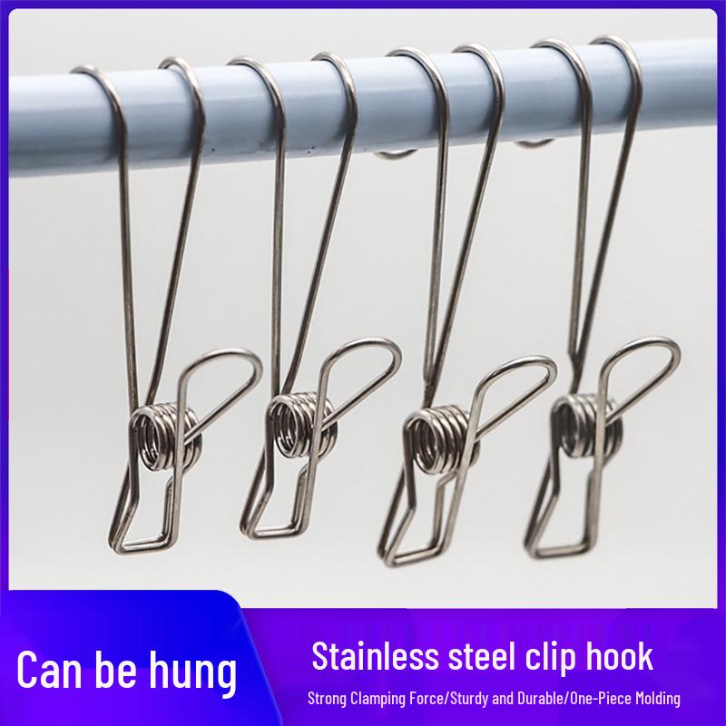 Stainless Steel Kitchen Clips with Hooks for Hanging and Drying