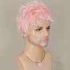 Mens Short Pink Wig Fashion Style Easy Care Daily Use Rose Net