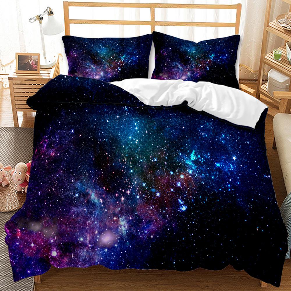 Star Space Duvet Cover Dusty Gas Cloud Nebula And Star Clusters In The Outer Space Bedding Set Double Queen King Size
